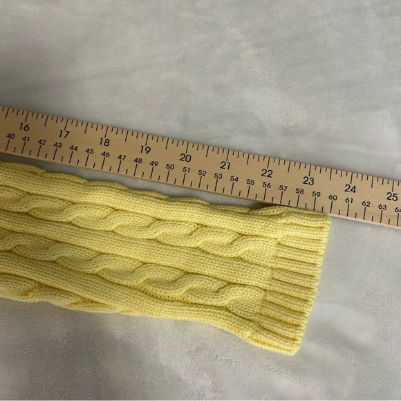 LL Bean Women sz M Yellow Full Zip Cable Knit Sweater Cabin Core Cozy Campcore - Picture 8 of 10